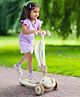 Dino Faced Unbreakable And Never Fall Down 2 in 1 Kids Scooter With Adjustable Height Music With Removable Seat And Non-Slip LED Deck And Wheel - Green
