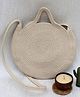 On Earth Round Sling Bag For Women- Cream