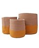 OnEarth Dual tone Jute Baskets Set of 3 - Yellow
