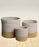 OnEarth Dual Tone Jute Baskets Set of 3 - Cream
