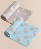 Zikku Waterproof Mat Quick Absorbency Combo Star & Elephant Print Small - Blue & Grey