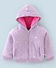 Yellow Apple Full Sleeves Stars Printed Hooded Sweat Jacket - Lilac