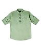 CAVIO Full Sleeves Solid Kurta Style Shirt - Sea Green