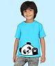 NUSYL Half Sleeves   Panda Printed T Shirt - Sky Blue
