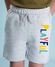 NUSYL Playful Text Printed Elasticated  Shorts - Grey