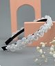 Knotty Ribbons Faux Pearl Embellished Hair Band - Silver