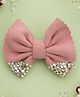 Knotty Ribbons Kids Faux Suede Stone Embellished Alligator Hair Clip - Dusty Pink