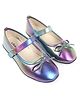 Pine Kids Ballerinas  with Velcro Closure & Bow Applique - Blue