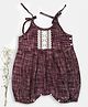 Halemons 100% Cotton Sleeveless Crochet Laced Embellished Easy Diaper Change  Romper -  Wine Maroon