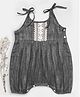 Halemons 100% Cotton Sleeveless Crochet Laced Embellished Easy Diaper Change Romper - Grey