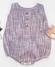 Halemons Pure Cotton Sleeveless Abstract Striped Bubble Unisex Romper - Lavender