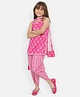 Nauti Nati Sleevless Floral Printed Pure Cotton Kurti With Dhoti Pants & Dupatta - Pink