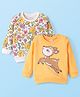 Babyhug 100% Cotton Knit Full Sleeves Sweatshirt With Floral & Deer Graphics Pack Of 2 - Yellow & White