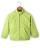UCB Full Sleeves Stud Transfer Front Open Bomber Style Solid Sweat Jacket - Lime Green