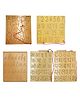 New Pinch Combo Of Capital And Small Alphabets & Numbers With Hindi Varnmala Writing Practice Wooden Tracing Boards Educational Toys For Kids With Dummy Pencil Letter Educational Set of 5 - Brown