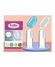 Kritiu Silicone Fingure Brush With Case Pack of 2 - White & Blue