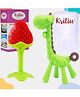 Kritiu Baby Giraffe Shape Silicone Teether Toy & Stand Teether Combo Pack Of 2 - Green