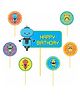 Untumble Robot Theme Cake Topper and Cup Cake Toppers Set - Pack of 25