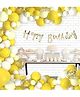 Untumble Cursive Banner Colored Theme Birhtday Decoration For kids Yellow - Pack of 52