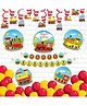 Untumble Train Theme Birthday Decorations Swirls Kit for Kids - Pack of 56