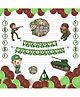 Untumble Army Theme Birthday Decoration Hats Kit for Kids - Pack of 59