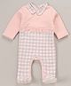 Babyoye Eco Conscious 100% Cotton Full Sleeves Rompers With Checkered - Pink