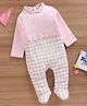 Babyoye Eco Conscious 100% Cotton Full Sleeves Rompers With Checkered - Pink