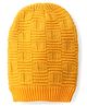 Pine Kids  Woollen Cap Solid Colour Checked Design Mustard - Diameter 17 cm