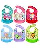 Domenico Bib Apron for Feeding with Detachable Food Catcher Waterproof Pack Of 6 (Color May Vary)