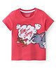 Babyhug Cotton Half Sleeves T-Shirt with Tom & Jerry Print - Light Red
