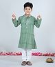 Aww Hunnie Full Sleeves Seamless Jaipuri Flower Motif Printed Kurta With Pyjama - Green