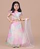 Titrit Organza Cap Sleeves Choli With Lehenga & Dupatta - Cream