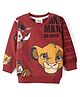 Babyhug Cotton Knit Full Sleeves The Lion King Graphics Printed Sweatshirt - Brown