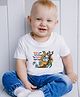 KNITROOT Janmashtami Theme Half Sleeves Hare Krishna Hare Muraari Printed Tee - White
