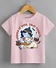KNITROOT Half Sleeves Krishna Theme Printed T Shirt - Pink