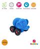 RUBBABU Natural Rubber Elephant Push & Go Toy - Blue