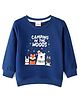 Babyhug Cotton Knit Full Sleeves Text & Animal Graphics Sweatshirt - Blue