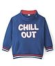 Babyhug Cotton Knit Full Sleeves Text Graphics Sweatshirt - Navy Blue