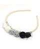 SKD  Foam Roses & Pearl Embellished Hair Band - Black