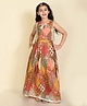 LIL PITAARA Sleeveless Jaipuri Floral & Paisley Blocks & Lace Embellished Lehenga And Choli - Red