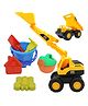 Bit Feex Combo Beach Set Dumper, Excavator and Beach Set Excavator and Dumper Big Unbreakable Excavator Toy Bulldozer Construction Vehicles Dumpr Truck - Multicolor