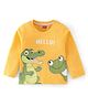 Babyhug Cotton Knit Full Sleeves Crocodile Graphics T-Shirt - Yellow