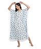 KOI SLEEPWEAR Three Fourth Sleeves All Over  Bow Printed Kaftan -  Blue