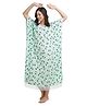 KOI SLEEPWEAR Batwing Half Sleeves All Over Bow Printed Maternity Kaftan Dress - Green