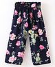 CrayonFlakes Floral Printed Belted Palazzo - Navy Blue