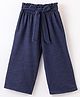 CrayonFlakes Solid Bow Belt Tie Up Palazzo - Navy Blue