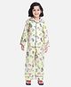BownBee Full Sleeves Car Printed Night Suit - Yellow