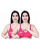 Elite Mom Pack Of 2 Solid Maternity Nursing Bras - Pink