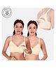 Elite Mom Pack Of 2 Solid Maternity Nursing Bras  - Light Beige