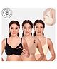 Elite Mom Pack Of 3 Solid Maternity Nursing Bra - Black, Beige & White